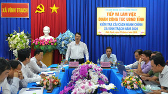 Kiểm tra công tác cải cách hành chính tại xã Vĩnh Trạch