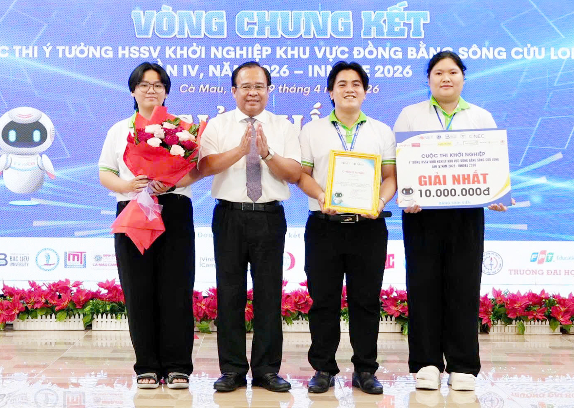 Sinh viên Trường Đại học Kiên Giang đoạt giải nhất cuộc thi ý tưởng học sinh, sinh viên khởi nghiệp đồng bằng sông Cửu Long
