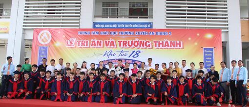 Trung tâm Giáo dục thường xuyên An Giang 2 tổ chức lễ tri ân và trưởng thành, niên khóa 2023-2026