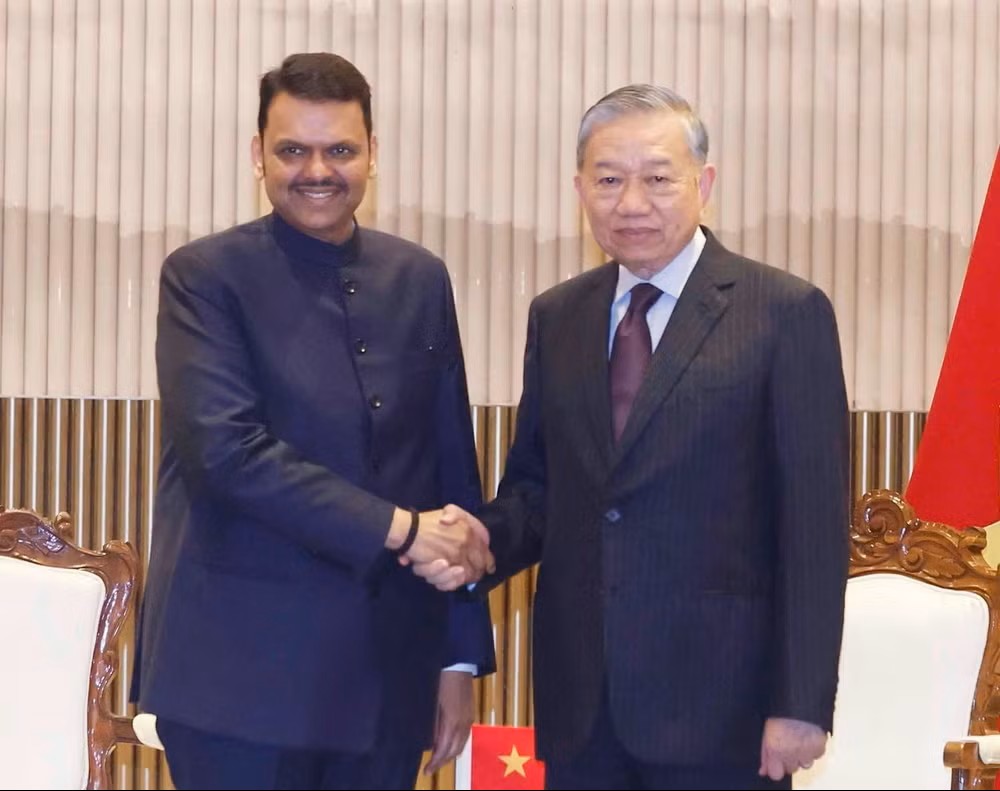 Tổng Bí thư, Chủ tịch nước Tô Lâm tiếp Thủ hiến bang Maharashtra của Ấn Độ