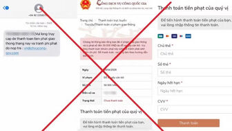 Cảnh giác với chiêu lừa đảo phạt nguội qua website giả mạo dịch vụ công