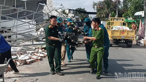 Đồng Tháp: Thăm, động viên các hộ dân có nhà bị ảnh hưởng bởi dông lốc