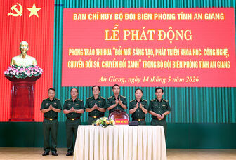 Bộ đội Biên phòng tỉnh An Giang phát động thi đua “Đổi mới sáng tạo, phát triển khoa học, công nghệ, chuyển đổi số, chuyển đổi xanh”