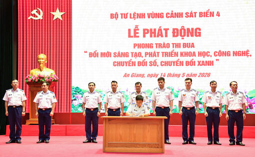 Bộ Tư lệnh Vùng Cảnh sát biển 4 phát động thi đua “Đổi mới sáng tạo, phát triển khoa học, công nghệ, chuyển đổi số, chuyển đổi xanh”