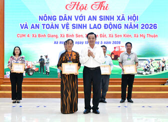 Hội Nông dân xã Mỹ Thuận đạt giải nhất hội thi “Nông dân với an sinh xã hội và an toàn vệ sinh lao động” cụm số 4