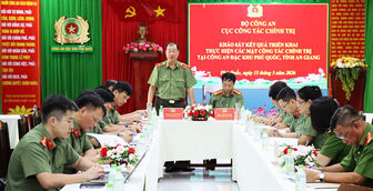 Khảo sát kết quả triển khai thực hiện các mặt công tác chính trị tại Công an đặc khu Phú Quốc