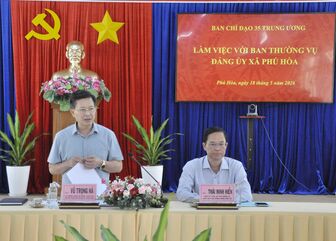 Ban Chỉ đạo 35 Trung ương làm việc với Ban Thường vụ Đảng ủy xã Phú Hòa