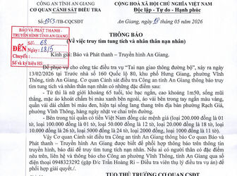 Truy tìm tung tích và nhân thân nạn nhân