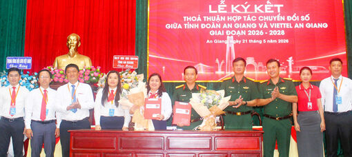 Tỉnh đoàn An Giang và Viettel An Giang ký kết thỏa thuận hợp tác chiến lược về chuyển đổi số