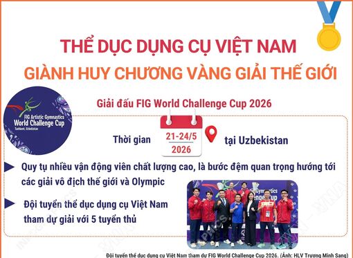 Thể dục dụng cụ Việt Nam giành Huy chương Vàng giải thế giới