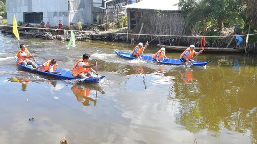 Xã Vĩnh Thuận tổ chức thi đấu môn đua xuồng ba lá và bóng chuyền nam năm 2026