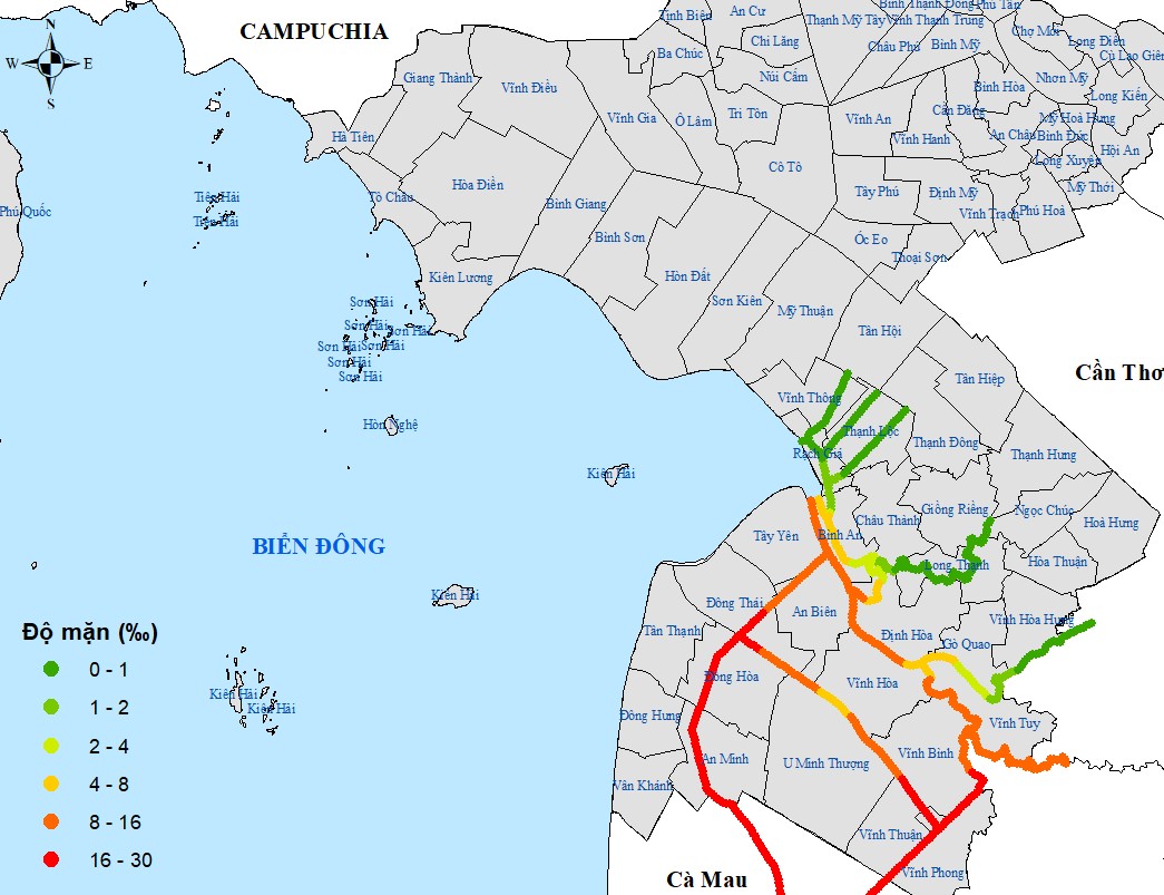 An Giang xâm nhập mặn có xu thế giảm
