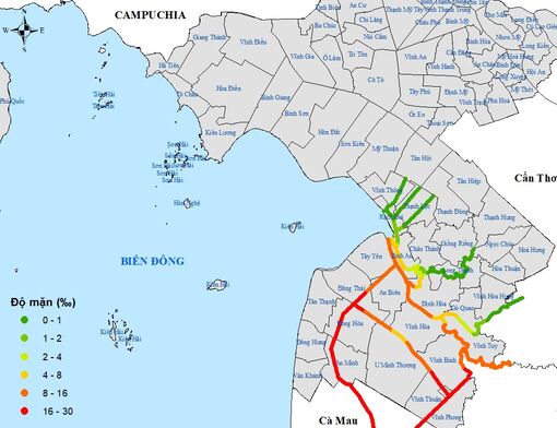 An Giang xâm nhập mặn có xu thế giảm