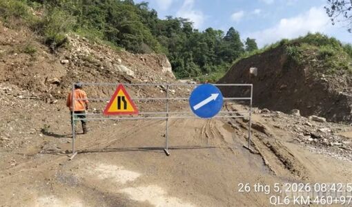 Sạt lở nhiều điểm trên Quốc lộ 6 qua Điện Biên, khẩn trương bảo đảm an toàn giao thông