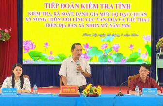 Kiểm tra mức độ đạt chuẩn xã nông thôn mới lĩnh vực văn hóa, thể thao tại xã Nhơn Mỹ