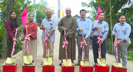 Xã Nhơn Mỹ khởi công xây dựng cầu Hương Quản