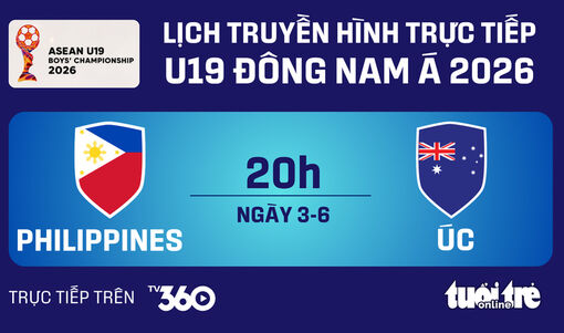 Lịch trực tiếp Giải U19 Đông Nam Á 2026: Philippines đấu Úc