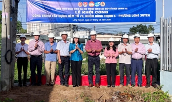 Phường Long Xuyên khởi công xây dựng hẻm tổ 79