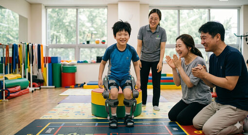 Robot kết hợp game đá bóng giúp trẻ teo cơ tủy đứng dậy sau 6 tuần