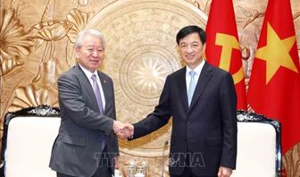 Trưởng ban Tổ chức Trung ương Nguyễn Duy Ngọc tiếp Chủ tịch Cơ quan Hợp tác quốc tế Nhật Bản