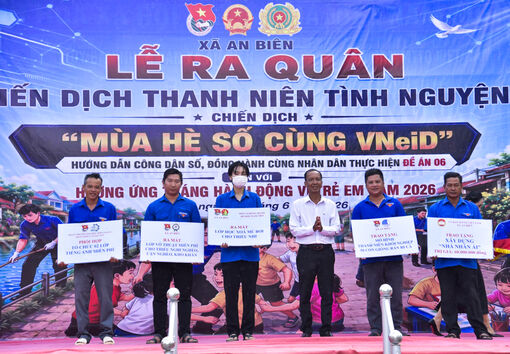 Ra quân Chiến dịch "Thanh niên tình nguyện hè" năm 2026 và “Mùa hè số cùng VNeID” tại xã An Biên