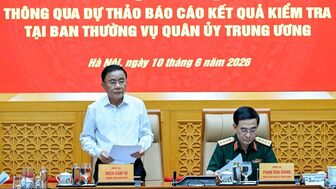 Thông qua kết quả kiểm tra đối với Ban Thường vụ Quân ủy Trung ương