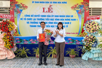 Xã Vĩnh Hòa Hưng thành lập Trường Tiểu học Tạ Quang Tỷ