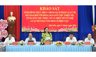 Khảo sát tình hình thực hiện chính sách, pháp luật về đất đai đối với đồng bào dân tộc thiểu số tại xã Định Hòa