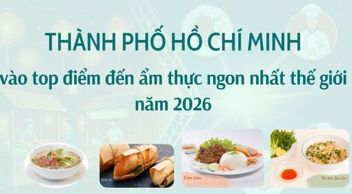 Thành phố Hồ Chí Minh vào top điểm đến ẩm thực ngon nhất thế giới năm 2026