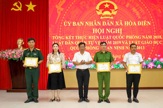 Xã Hòa Điền tổng kết thực hiện các luật về quốc phòng, an ninh