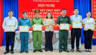 Phường Mỹ Thới tổng kết thực hiện các luật về quốc phòng, an ninh