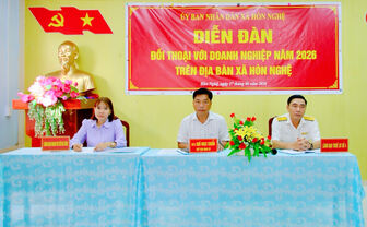 UBND xã Hòn Nghệ đối thoại với doanh nghiệp