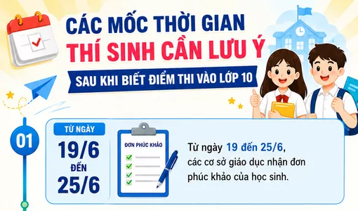 Những thủ tục thí sinh cần hoàn thành đúng hạn sau khi biết điểm thi lớp 10
