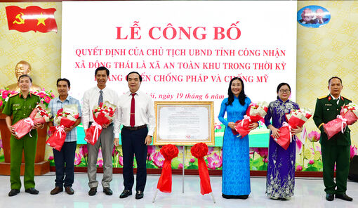 Công nhận Đông Thái là xã an toàn khu