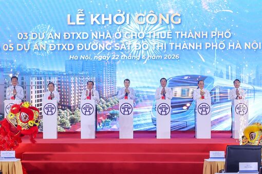 Thủ tướng dự lễ khởi công 5 tuyến đường sắt, 3 dự án nhà ở cho thuê tại Hà Nội với tổng vốn hơn 1,3 triệu tỷ đồng