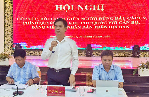 Bí thư Đảng ủy đặc khu Phú Quốc Lê Quốc Anh đối thoại với Nhân dân An Thới
