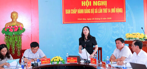 Đảng ủy xã Vĩnh Gia tổ chức Hội nghị Ban Chấp hành Đảng bộ lần 14