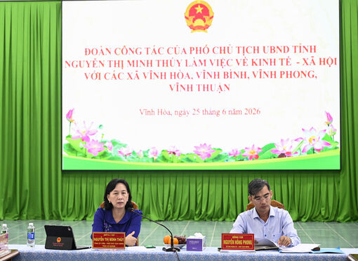 Phó Chủ tịch UBND tỉnh Nguyễn Thị Minh Thúy làm việc với bốn xã về tình hình phát triển kinh tế - xã hội