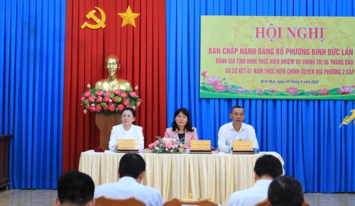 Đảng ủy phường Bình Đức sơ kết tình hình thực hiện nhiệm vụ 6 tháng đầu năm 2026