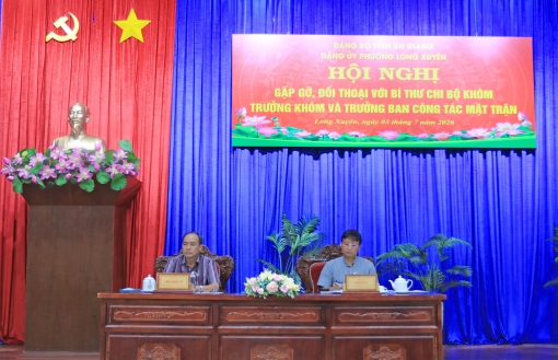 Phường Long Xuyên đối thoại về chính sách sắp xếp tổ chức Đảng và khóm
