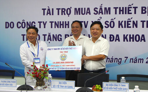 Công ty TNHH MTV Xổ số kiến thiết Kiên Giang tài trợ 14 tỷ đồng mua trang thiết bị y tế cho bệnh viện