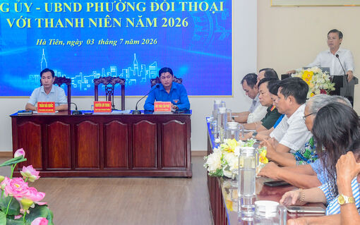 Đảng ủy, UBND phường Hà Tiên đối thoại với thanh niên năm 2026