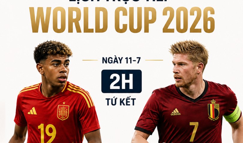 Lịch trực tiếp World Cup 2026 ngày 11/07: Tây Ban Nha đấu Bỉ
