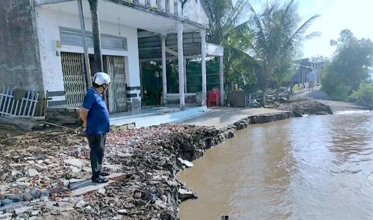 Liên tục xảy ra sạt lở đất ven sông Cà Mau