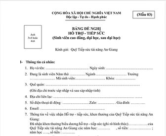 Quỹ Tiếp sức tài năng An Giang nhận hồ sơ hỗ trợ sinh viên khó khăn năm học 2026 - 2027