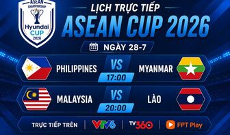 Lịch trực tiếp ASEAN Cup 2026 ngày 28/07: Philippines, Malaysia ra trận