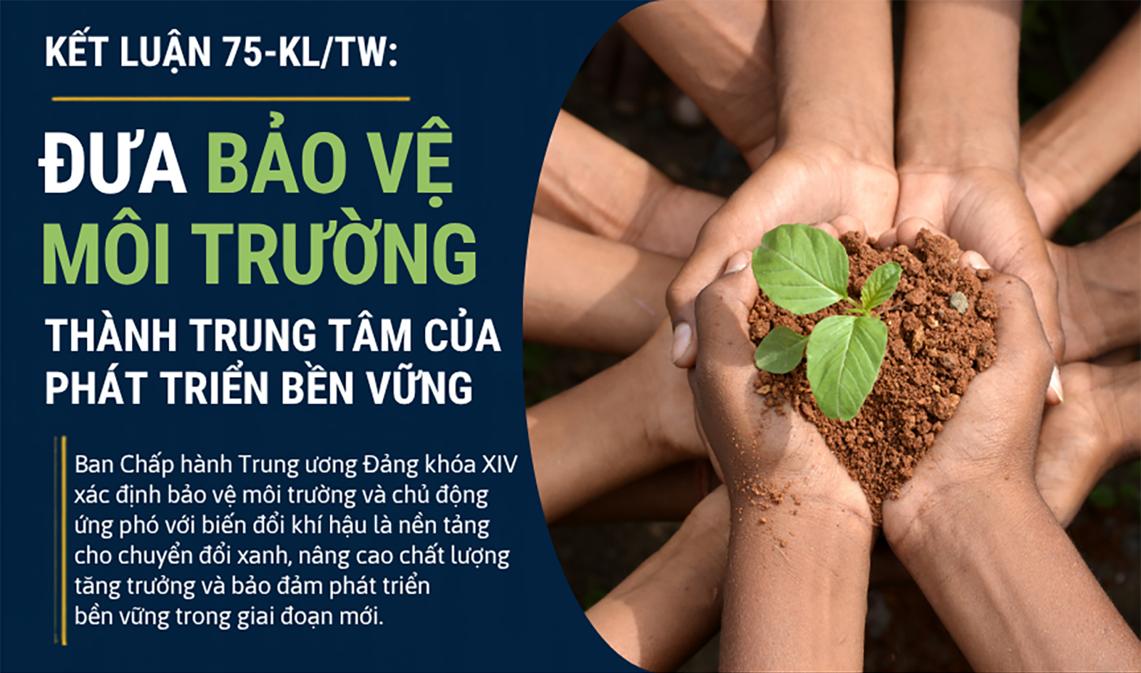 [Infographic] Kết luận 75-KL/TW: Đưa bảo vệ môi trường thành trung tâm của phát triển bền vững