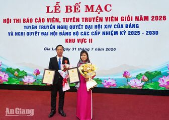 An Giang đoạt 1 giải ba, 1 giải khuyến khích tại Hội thi báo cáo viên khu vực II