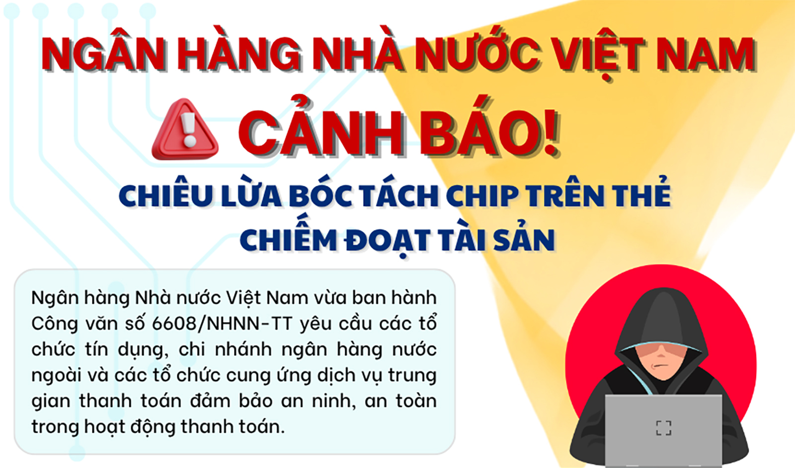 [Infographic] Ngân hàng Nhà nước cảnh báo chiêu lừa bóc tách chip trên thẻ chiếm đoạt tài sản