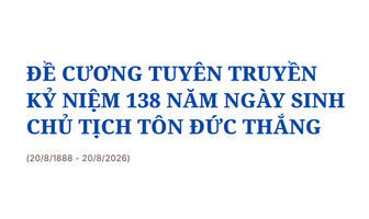 Đề cương tuyên truyền kỷ niệm 138 năm ngày sinh Chủ tịch Tôn Đức Thắng